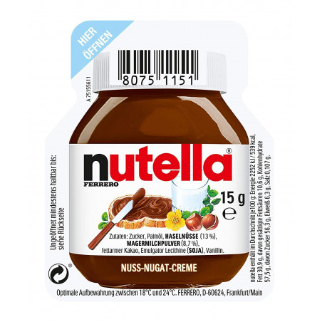 Portion individuelle de nutella avec galicien en forme de cuillère et autocollant de mariage personnalisé