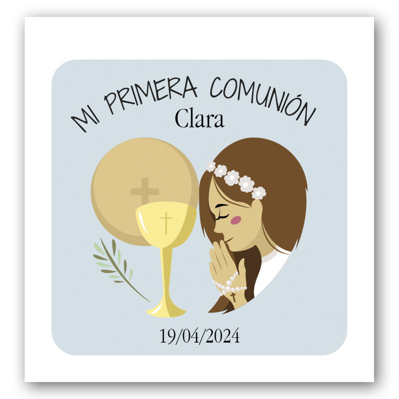 Carte de communion fille personnalisée