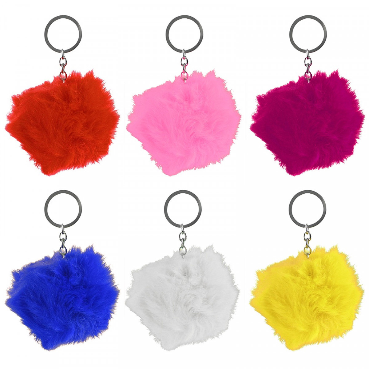 Porte clés pompon en peluche à offrir