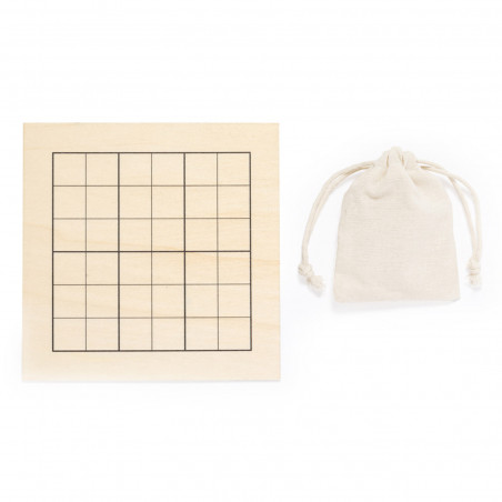 Sudoku en bois avec sachet kraft et autocollant personnalisé