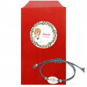 Bracelet cordon avec breloque croix dans enveloppe avec autocollant communion fille personnalisé