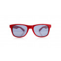 Lunettes de soleil enfant rouges avec sucette coeur et autocollant de graduation personnalisé