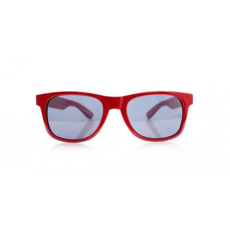 Lunettes de soleil enfant rouges avec sucette coeur et autocollant de graduation personnalisé