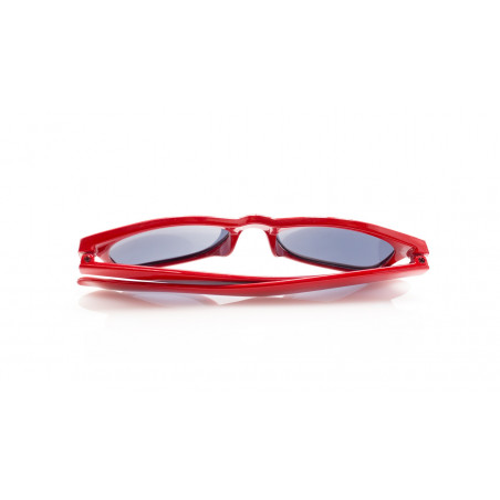 Lunettes de soleil enfant rouges avec sucette coeur et autocollant de graduation personnalisé