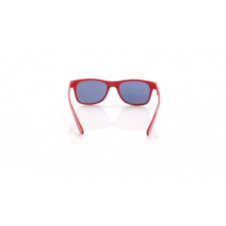 Lunettes de soleil enfant rouges avec sucette coeur et autocollant de graduation personnalisé