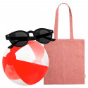 Lunettes de soleil avec sac en tissu et ballon de plage