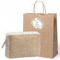 Trousse de toilette plage femme en sachet kraft avec adhésif personnalisé