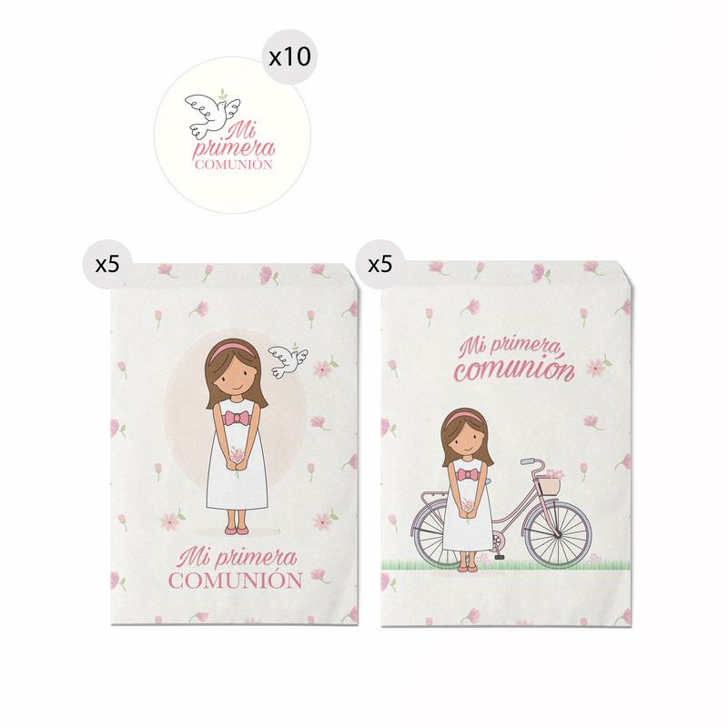 Lot de 10 enveloppes en papier format 13x16 pour cadeau communion fille