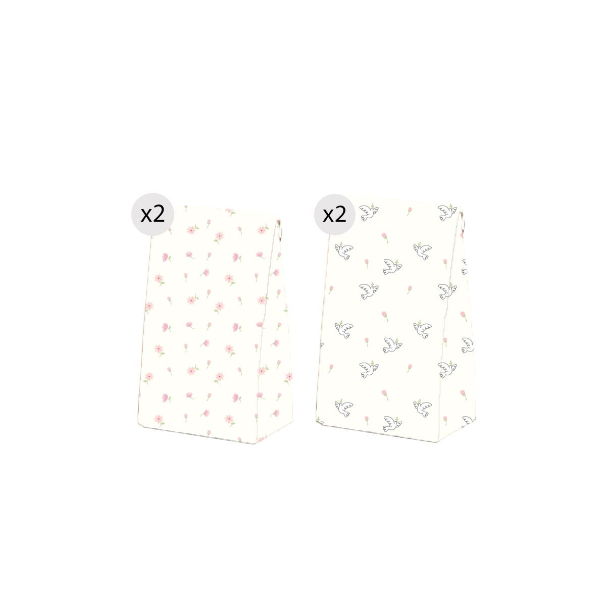 Lot de 4 pochettes pour détails de communion fille taille M