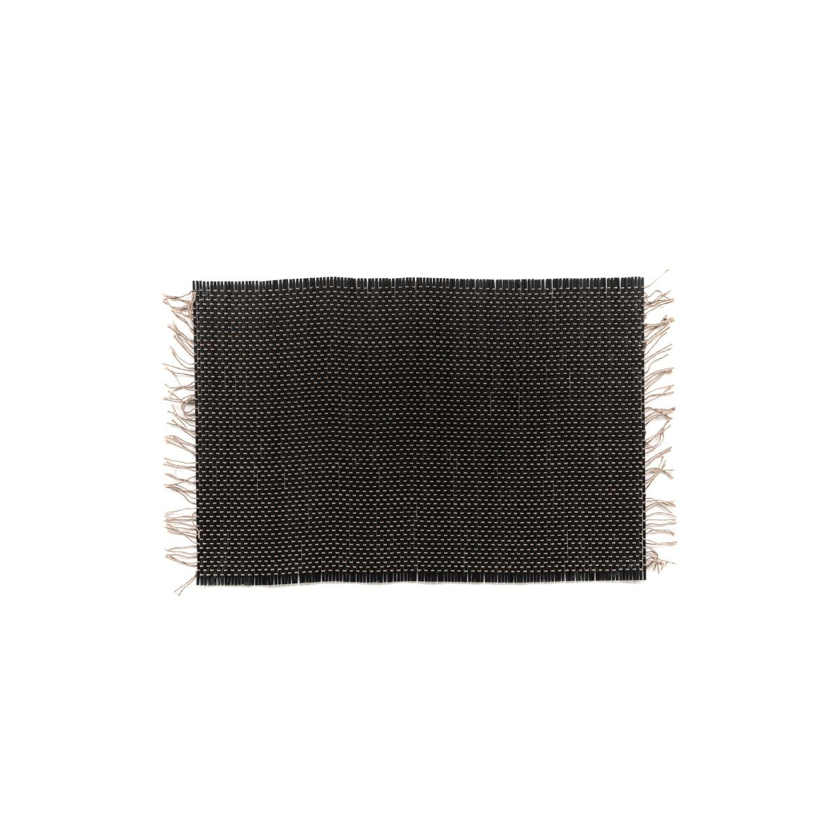 Dessous de plat rectangulaire individuel en bambou noir