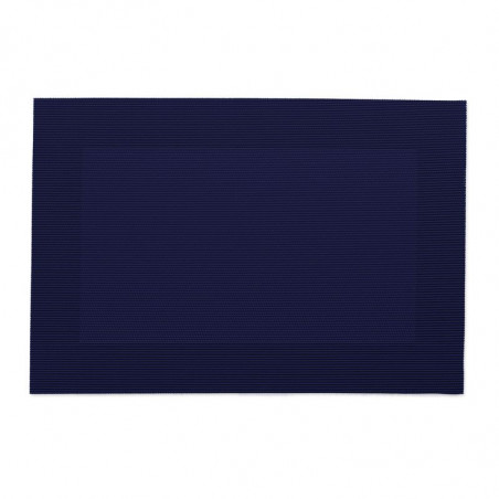 Dessous de plat individuel rectangulaire en maille bleu marine