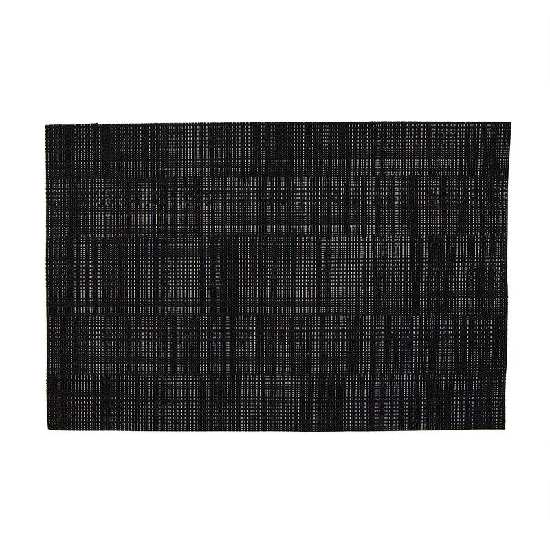 Dessous de plat individuel rectangulaire noir effet métallisé