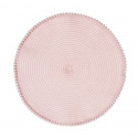 Dessous de plat individuel rond rose à pompons