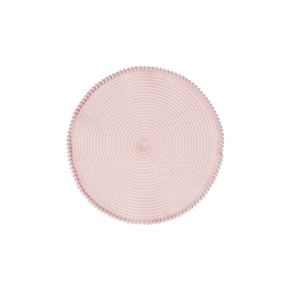 Dessous de plat individuel rond rose à pompons