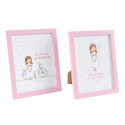 Cadre photo rose 15x20 pour communion de filles