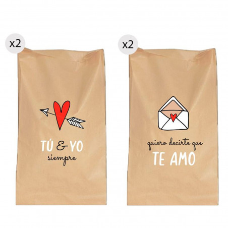 Enveloppes pour détails avec phrases d'amour en paquet de 4 unités