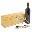 étui pour bouteille de vin avec accessoires décapsuleur anneau anti goutte bouchon sous vide et distributeur.