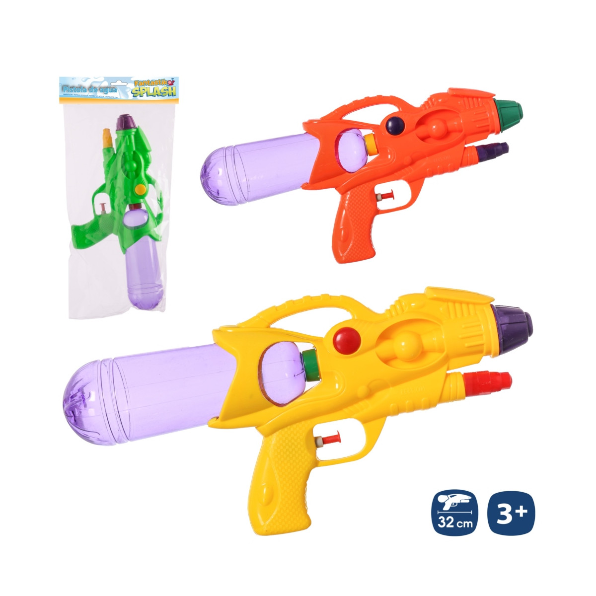 Pistolet à eau pour enfants avec réservoir transparent