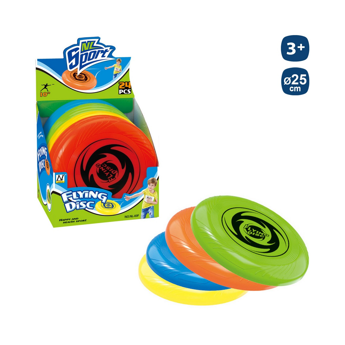 Frisbee coloré 25 cm pour enfants détail