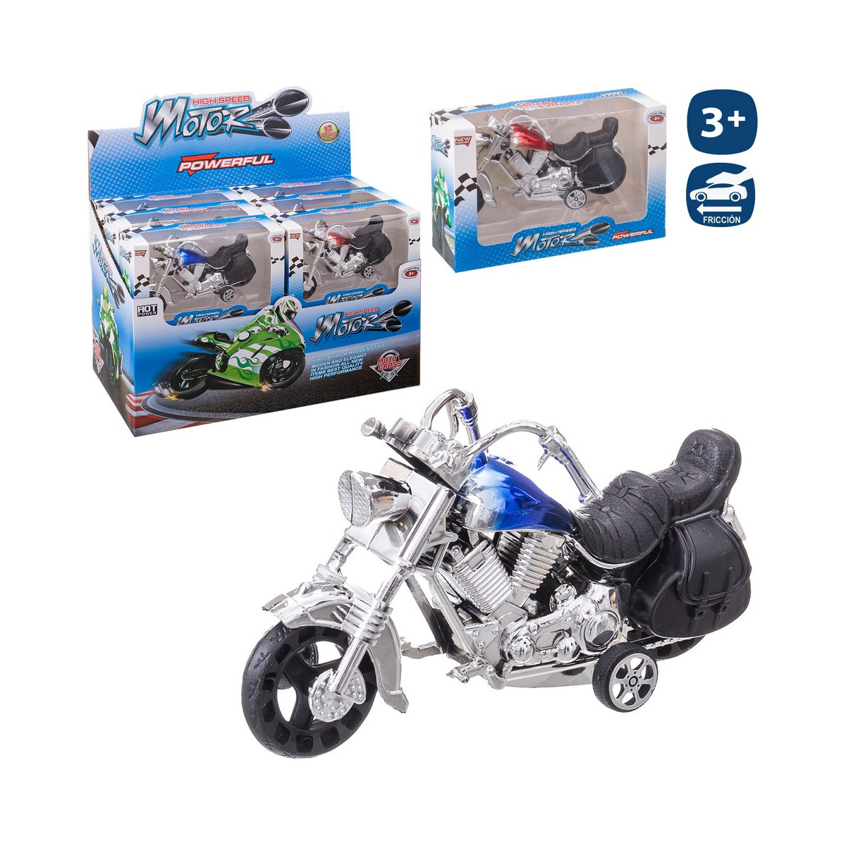 Moto chopper à friction pour petits enfants