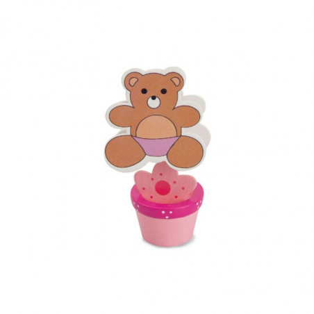 Porte photo avec pince nounours et base en forme de pot pour offrir en cadeau