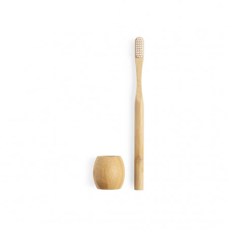 Brosse à dents en bambou avec support assorti - Korol Brosse à Dents