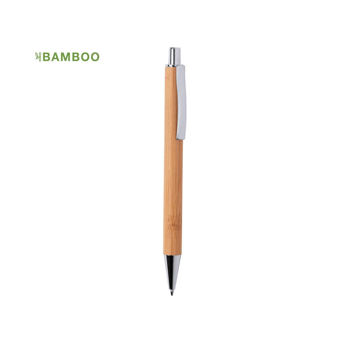 Stylo en bambou et accessoires chromés - Stylo Reycan