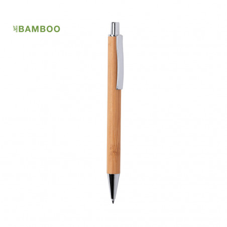 Stylo en bambou et accessoires chromés - Stylo Reycan