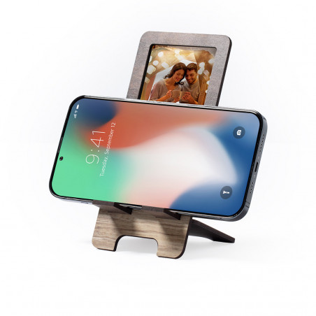 Support téléphone portable et cadre photo en bois bicolore à offrir en cadeau - Support pour porte-photo Vappe