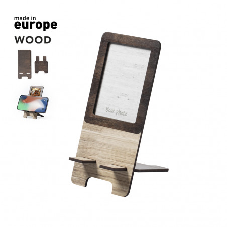 Support téléphone portable et cadre photo en bois bicolore à offrir en cadeau - Support pour porte-photo Vappe