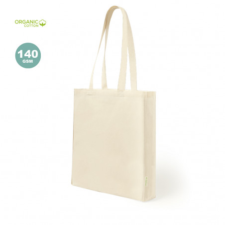 Sac en coton bio couleur naturelle avec anses longues à offrir en cadeau - Sac Casim