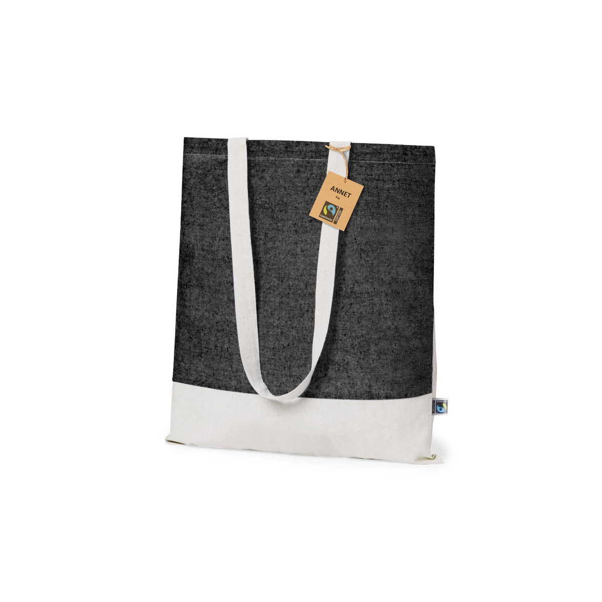 Sac cadeau en coton Fairtrade bicolore - Sac Annet Fairtrade