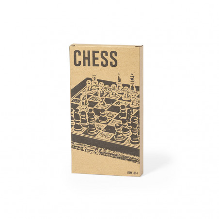 Échecs pliants en bois naturel à offrir - Échecs éclair