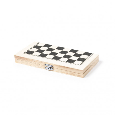 Échecs pliants en bois naturel à offrir - Échecs éclair