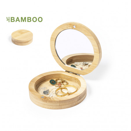 Boîte à bijoux en bambou avec miroir - Boîte à bijoux en bambou avec miroir