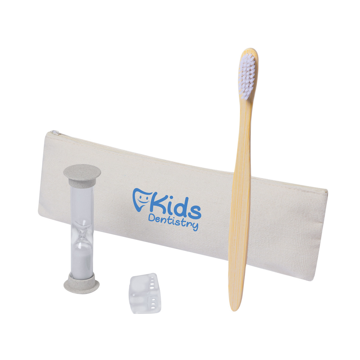 Brosse à dents et sablier écologique complet pour enfants - Ensemble Lowchen