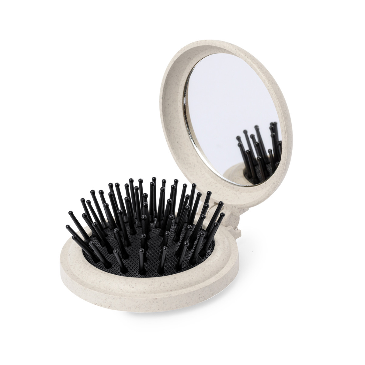 Miroir avec brosse pliante en canne de blé à offrir - Pinceau Avec Miroir Flege