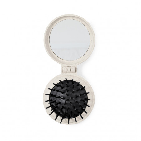 Miroir avec brosse pliante en canne de blé à offrir - Pinceau Avec Miroir Flege