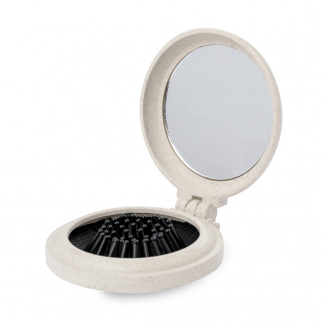 Miroir avec brosse pliante en canne de blé à offrir - Pinceau Avec Miroir Flege