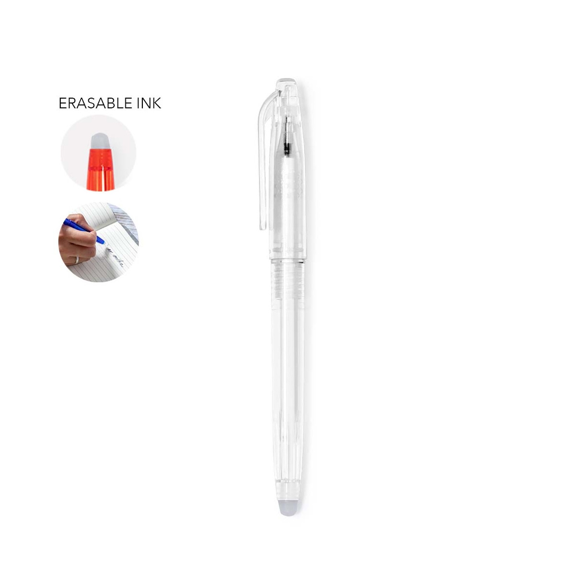 Stylo effaçable finition transparente - Stylo Effaçable Ludrick