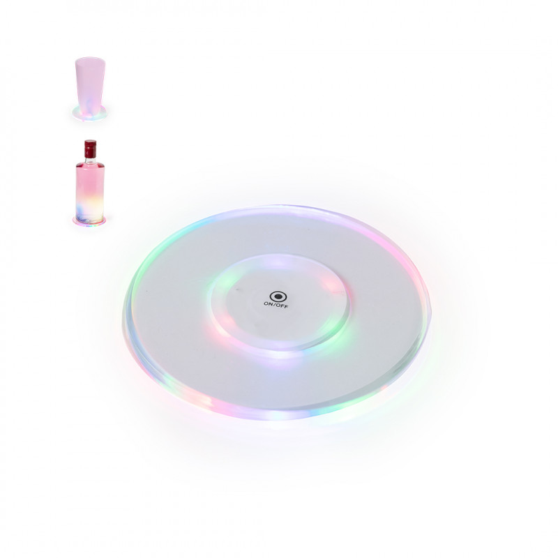 Sous-verres LED avec 6 couleurs pour éclairer les verres et bouteilles de boisson