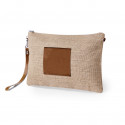 Trousse de toilette en jute avec détails multifonctionnels en similicuir avec poignée - Trousse de toilette Tashi