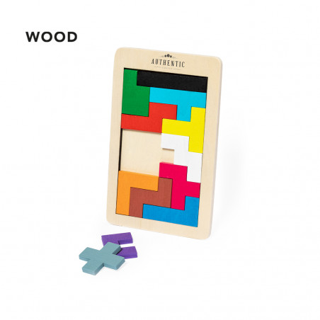 Puzzle Tetris en bois avec pièces colorées - Puzzle Tetris en bois avec pièces colorées