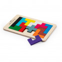 Puzzle Tetris en bois avec pièces colorées - Puzzle Tetris en bois avec pièces colorées