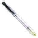 Marqueur et stylo fluorescents jaunes pour les détails de l'étudiant