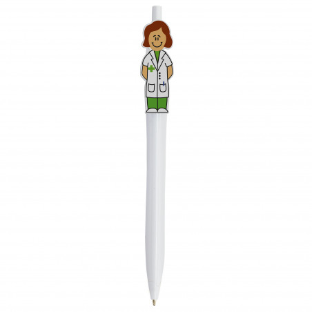 Stylo avec la figure d'une pharmacienne à offrir