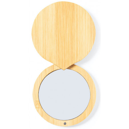 Miroir en bambou personnalisé avec couvercle magnétique pour plus de détails