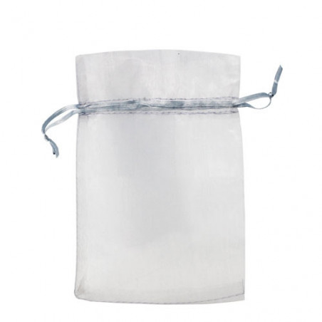 Bougie en verre avec couvercle personnalisé dans un sachet en organza pour les détails du baptême