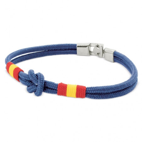 Bracelet homme corde avec noeud marin - Bracelet drapeau de l'Espagne au vent