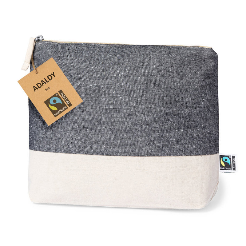 Trousse de toilette bicolore en coton Fairtrade à offrir